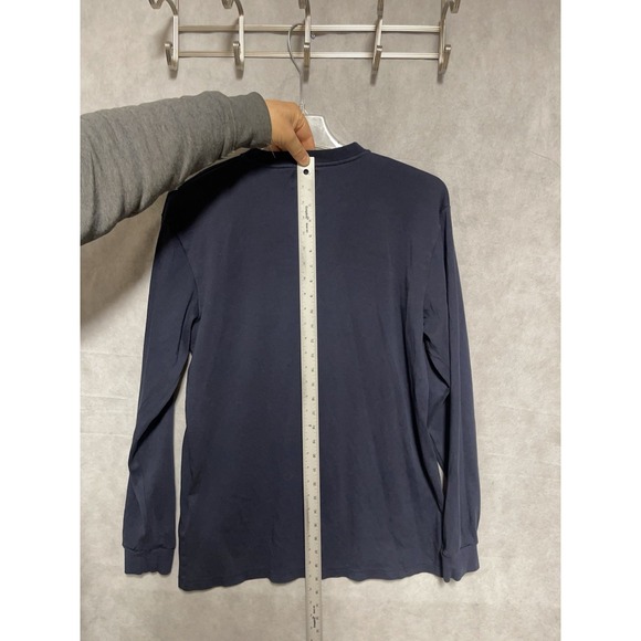 Konreco Shirt Men L Navy Flame Resistant FR Henley Long Sleeve Workwear Cat2 Tee - Picture 5 of 9